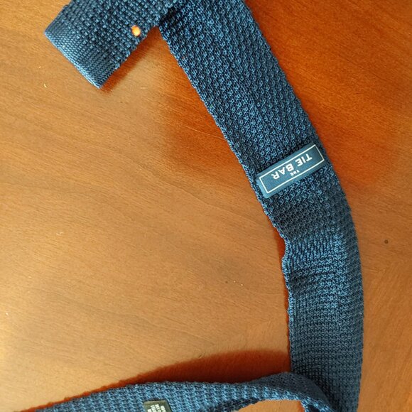 Tie, Colorful Polkadots on Navy Background, Thin - Picture 4 of 5